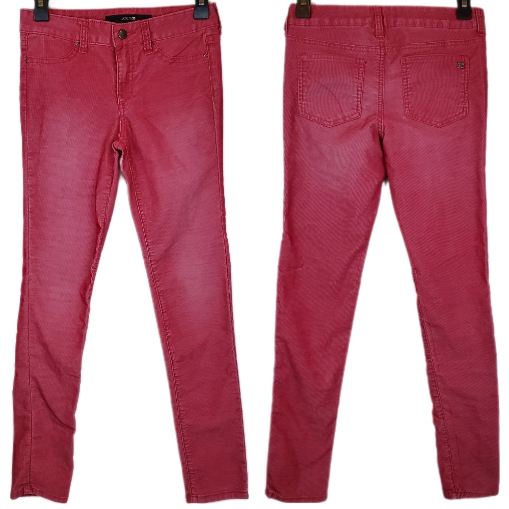 Joe's Pink Corduroy Skinny Pants Size 2 Womens Stretch Small Pile